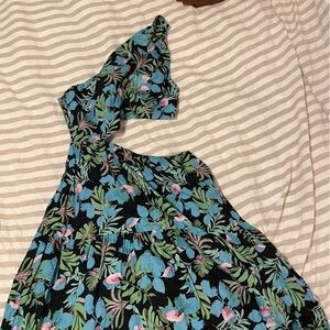 Moon River Floral Dress with Blue and Green Accents